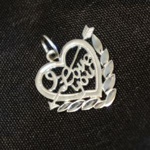 I love you charm for necklace 14k gold
